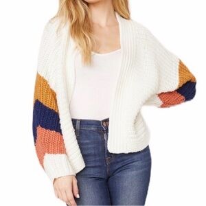 BB Dakota Block & Roll Cardigan in Off White Size Medium
